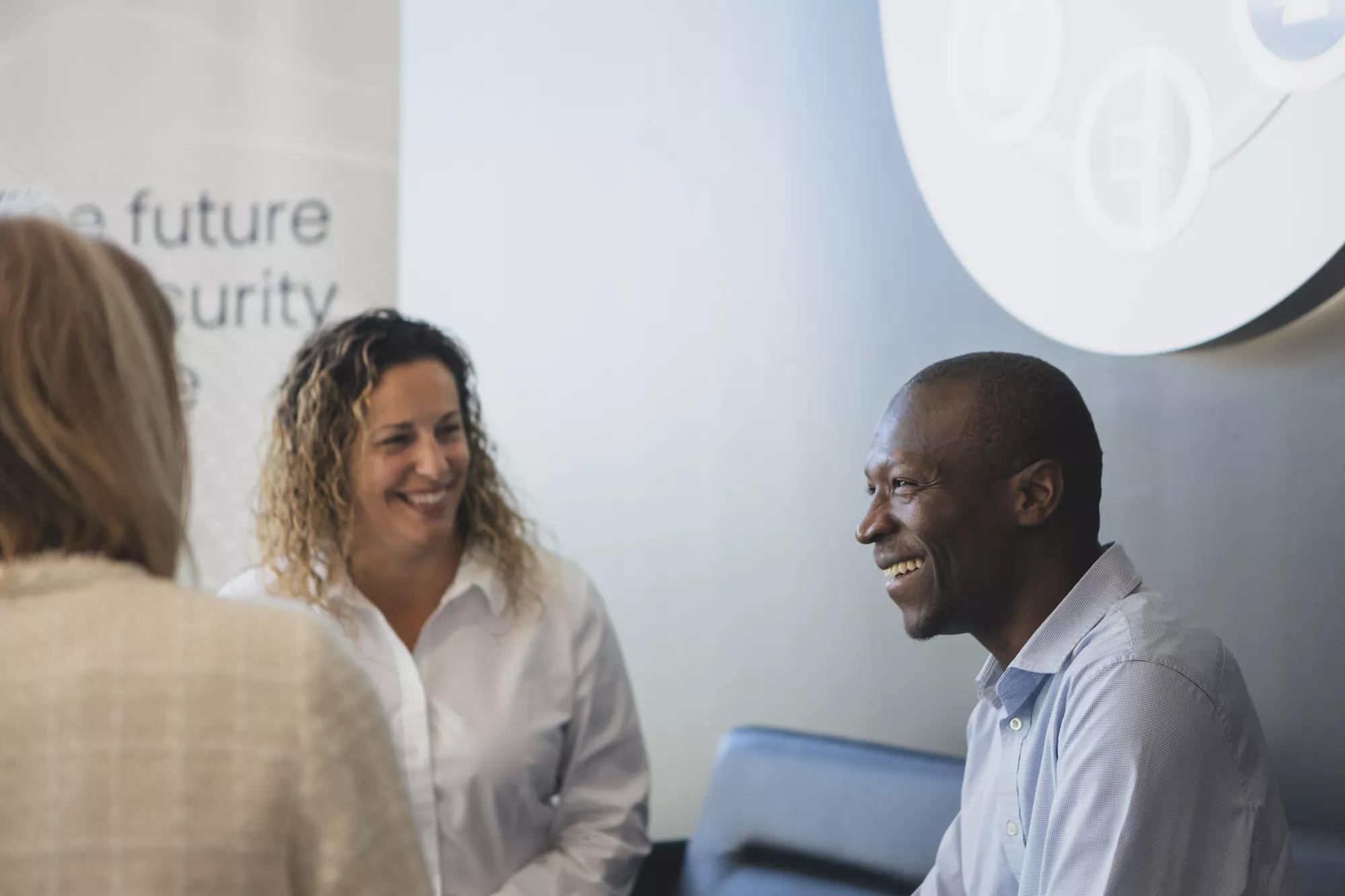 Employees engaging with one another in Elmsford, NY office.