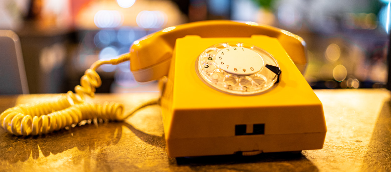 Yellow rotary phone