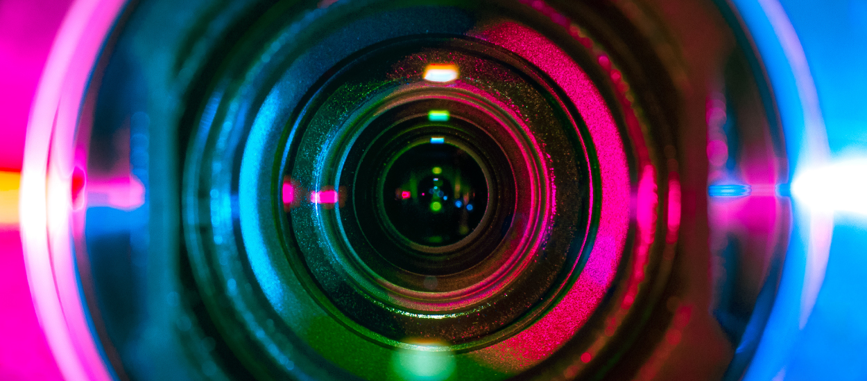 A zoomed in image of a camera lens