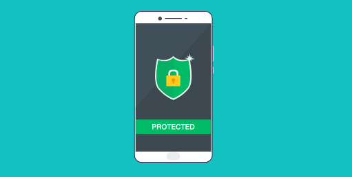 Smartphone with security app illustration