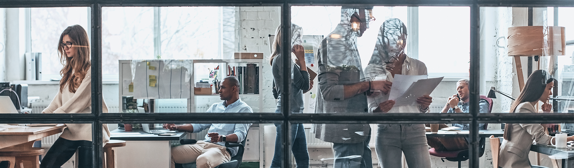 Business colleagues inside an office setting 