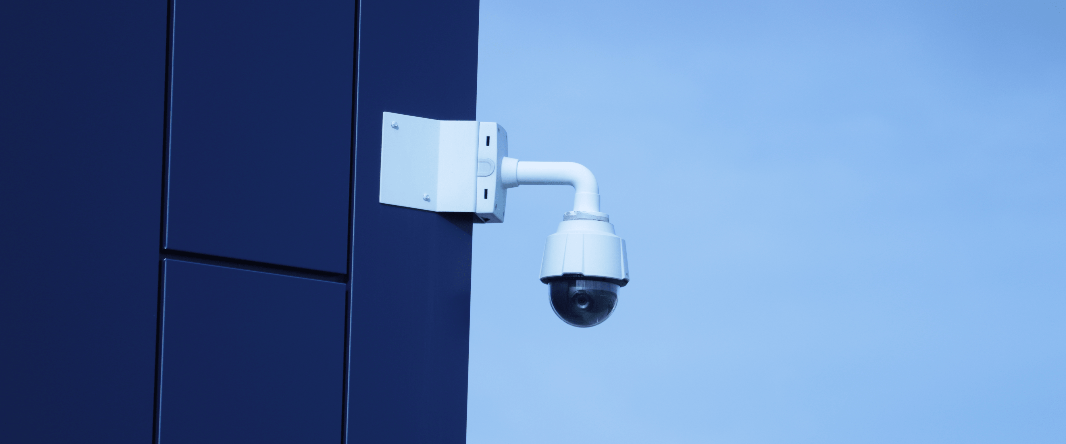 cloud video camera installed on outside of building