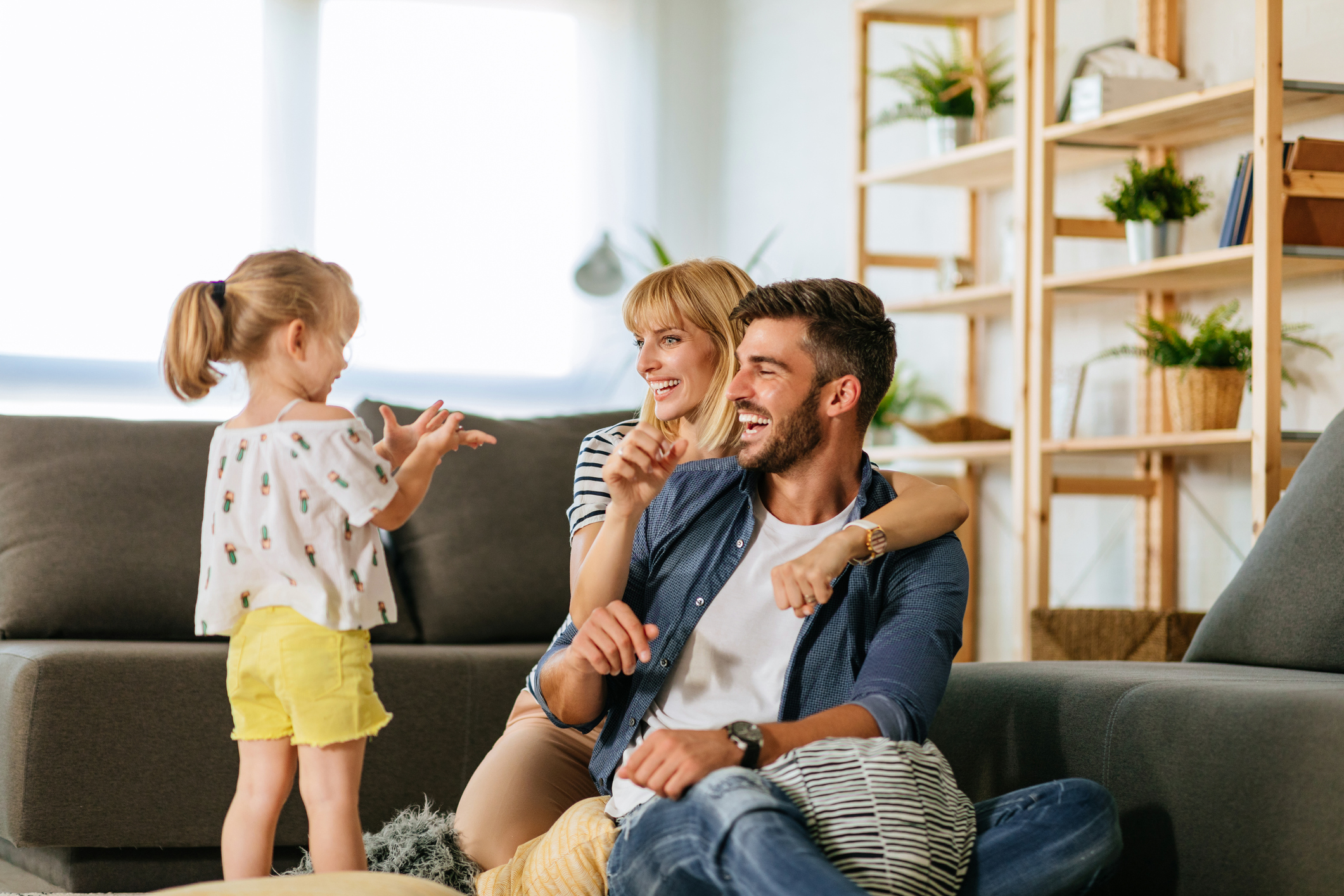 happy family at home