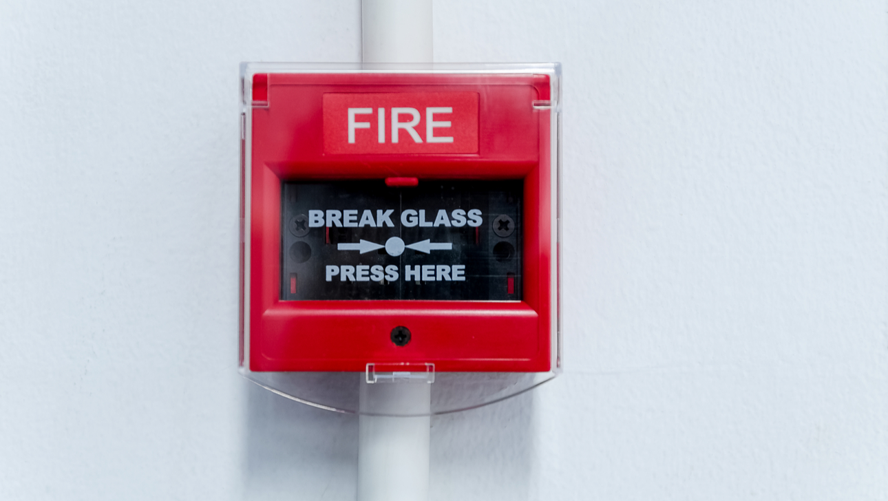 Closed-up of Fire alarm press machine