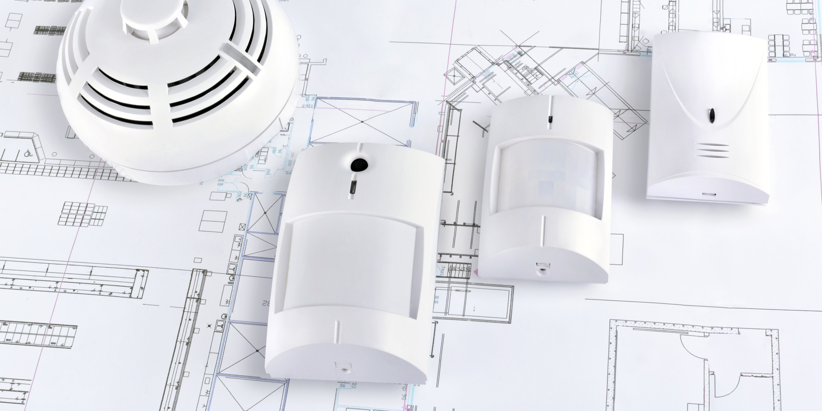 alarm system on building plans