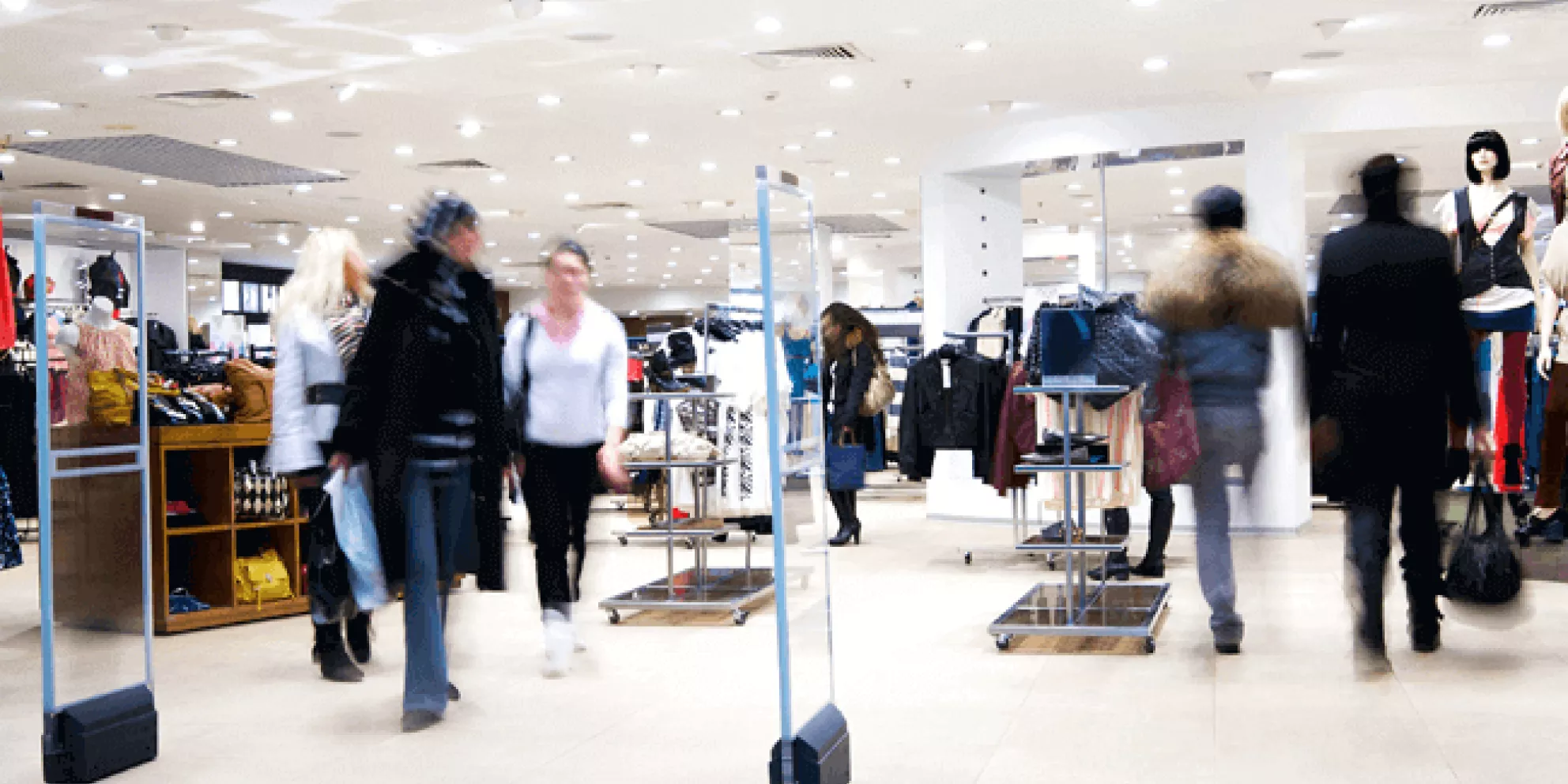 Time lapse of people shopping in department store