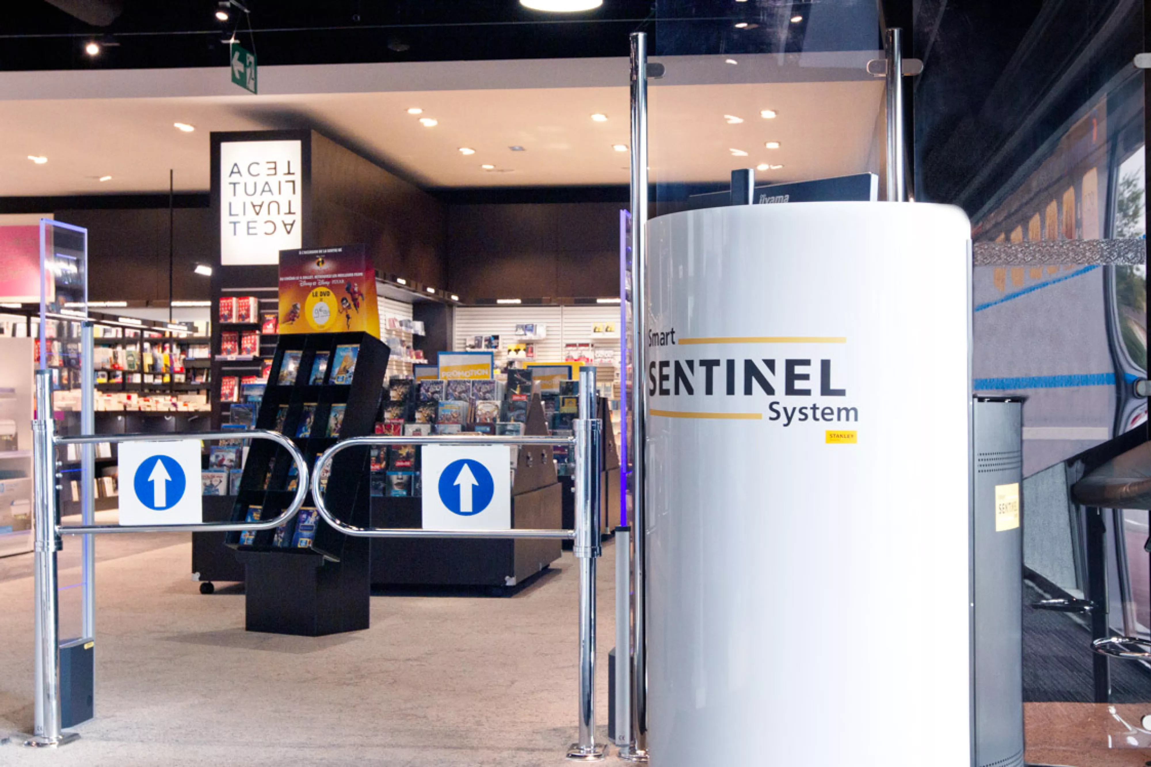 Security gate leading into retail shop