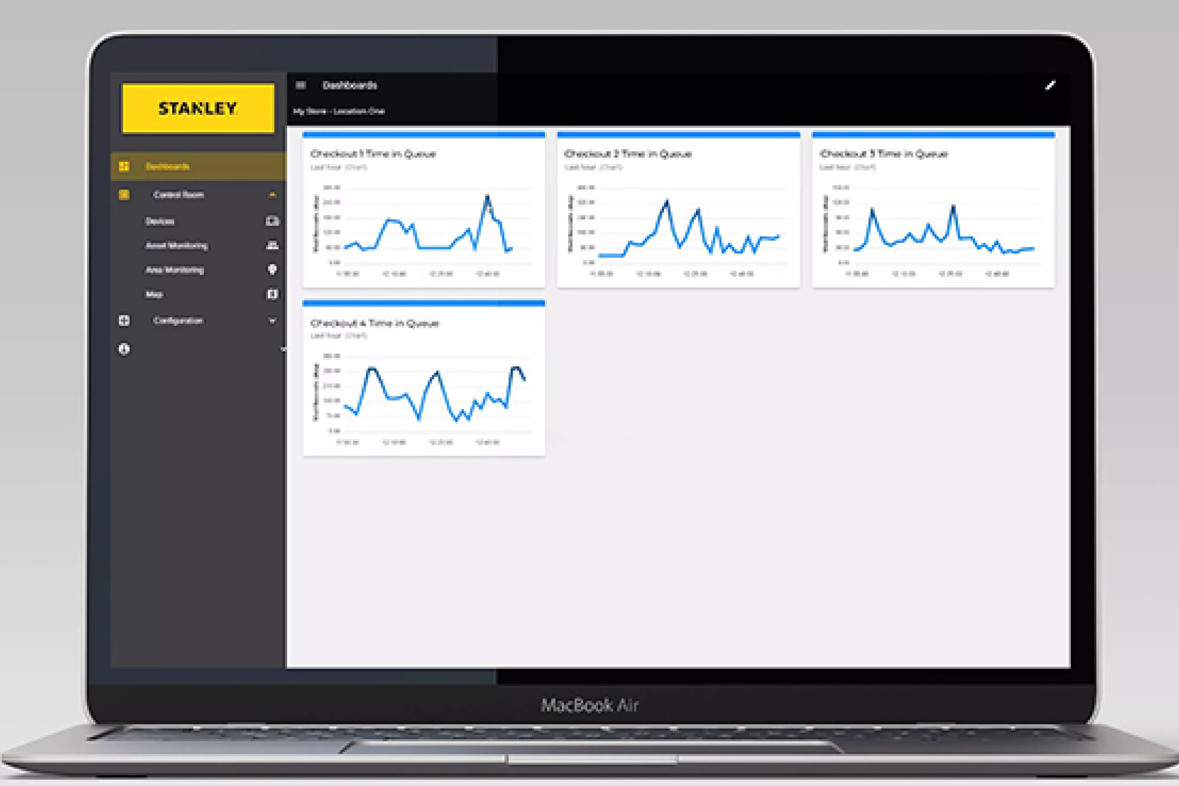 STANLEY SOM Site Occupancy Management Picture of Laptop with Analytics