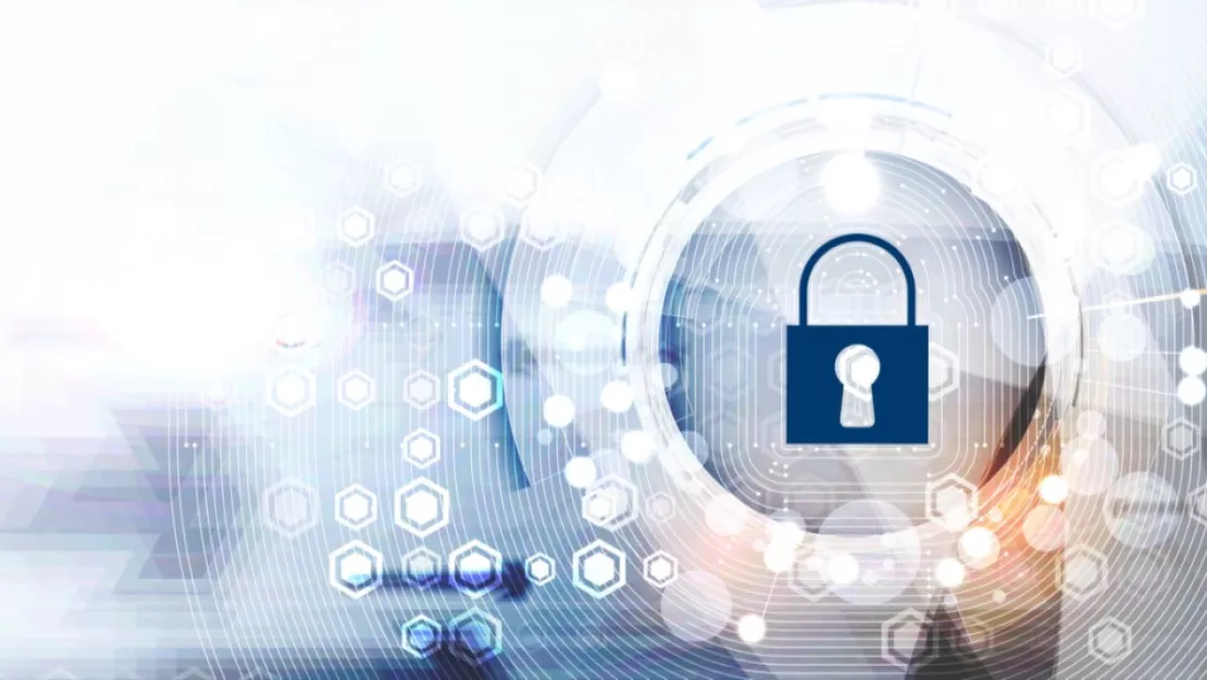 Lock icon with graphic background