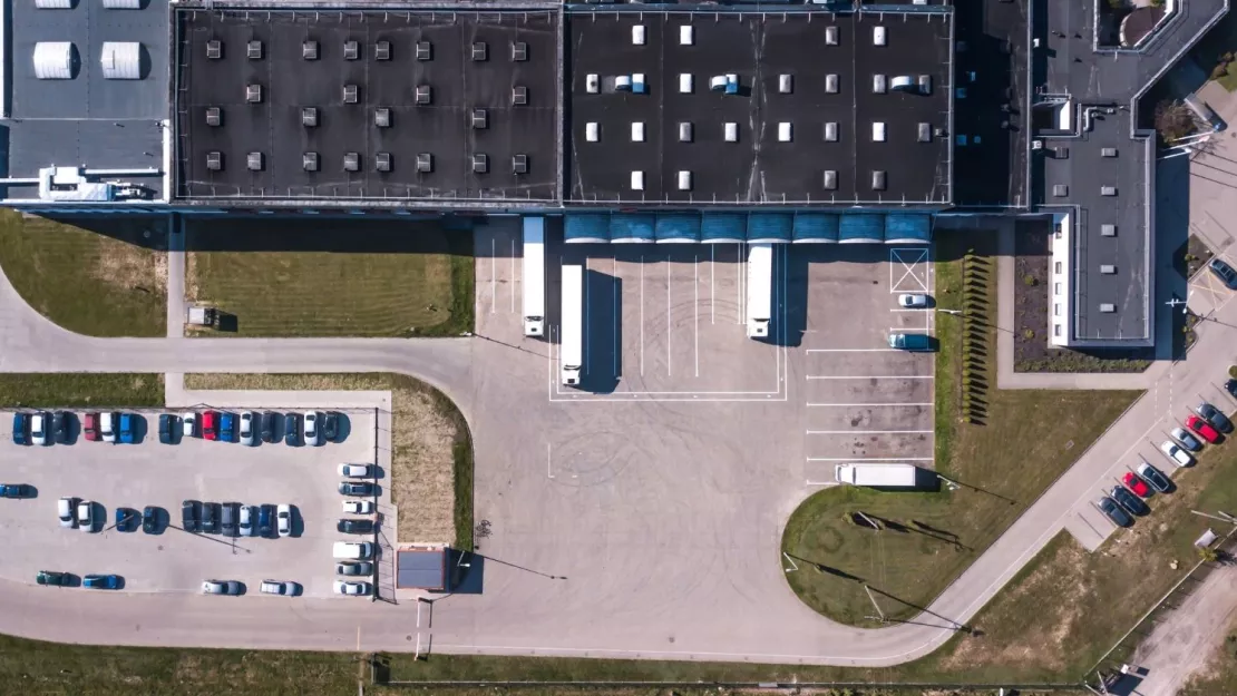 Aerial Shot of Manufacturing, Warehouse, Logistics Facility