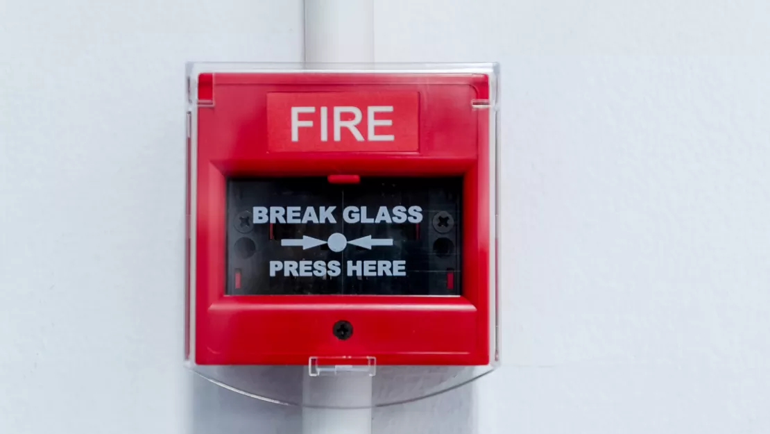 Closed-up of Fire alarm press machine