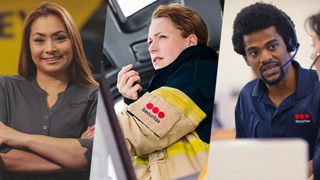 Tre sikkerhedsmedarbejdere fra Securitas og STANLEY