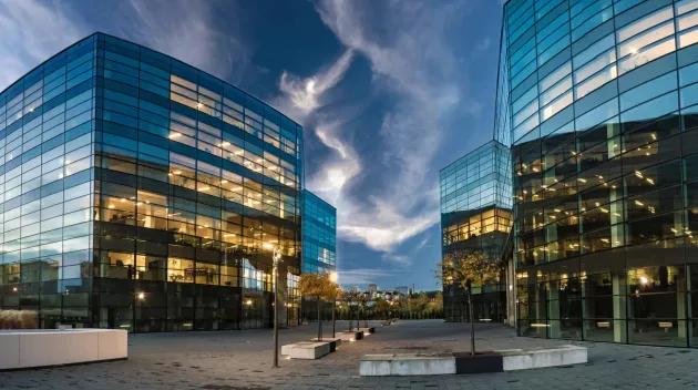 Szczecin,Poland,20 october 2016:Modern office buildings