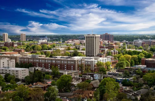 Aerial view of University of Kentucky campus