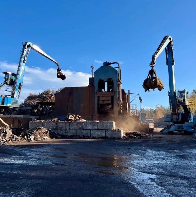 Skrotfrags anläggning i Oskarshamn, återvinningsanläggning