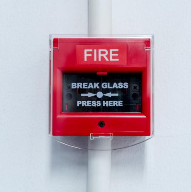 Closed-up of Fire alarm press machine
