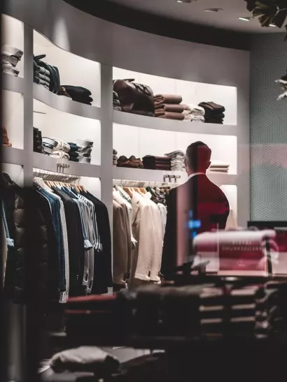 retail store with EAS system providing real-time inventory tracking and theft prevention through security tags