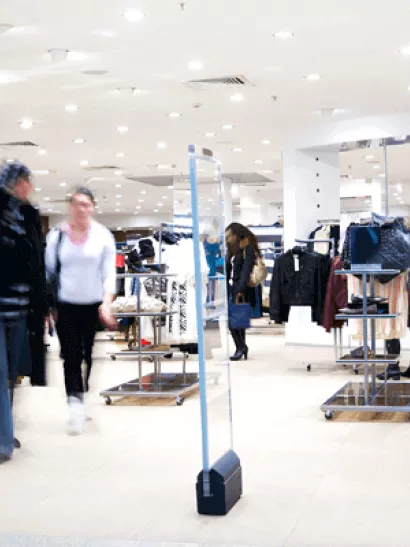 Time lapse of people shopping in department store