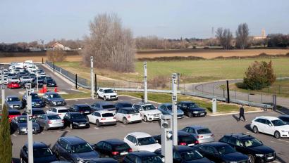 Outdoor car dealership lot