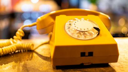 Yellow rotary phone