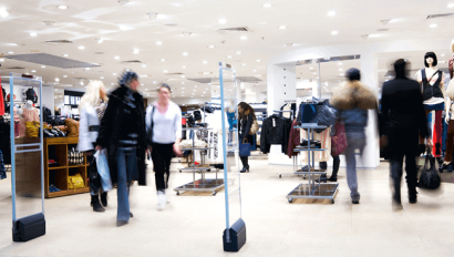 Time lapse of people shopping in department store