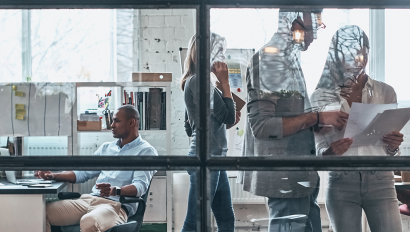 Business colleagues inside an office setting 