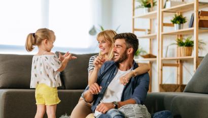 happy family at home